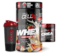 PACK Procell Proteinas Whey Advanced 900Gr (Fresi Suisse) + Creatina monohidratada 200Gr + Shaker "REGALO" Gana masa muscular, Fuerza, Resistencia, Tonificacion muscular, Recuperacion deportiva