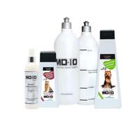 Pack Productos para Yorkshire Terrier - Champú para Yorkie 750ml, Acondicionador Perros Efecto Caída 300ml, Spray Desenredante 250ml, 2 Botellas Mezcladoras - Vegano y Biodegradable - MD10 Collection