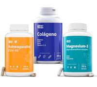 Pack Recuperación Total | Magnesio Triple Fórmula + Colágeno Hidrolizado + Ashwagandha KSM-66® | Apoyo Integral para Energía, Relajación y Cuidado Articular | 3 Suplementos Premium