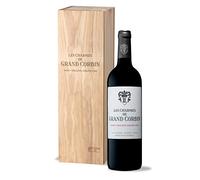 Pack Regalo Caja Madera Les Charmes de Grand Corbin AOP Saint Emilion Grand Cru - Vino Tinto 75cl - Segundo vino Château Grand Corbin