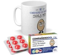 Pack Regalo Divertido compañeros de Trabajo | Mi compañero de Trabajo Mola un Huevo + Caramelos | Cerámica AAA - 350 ml.