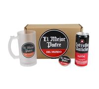 Pack Regalo Jarra y Cerveza El Mejor Padre del Mundo Regalo Padre Día del Padre Cumpleaños