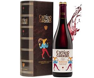 Pack Regalo Vino Tinto | Mencia Crianza Valdeorras | Vino Bueno para Regalar | Estuche Vino Gallego | Producto Gourmet | 1 Botella x 750 ml CAMINO DE CABRAS | Regalo original | Vino Tinto de Calidad