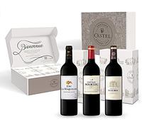 Pack Regalo Vino Tinto Prix Plaisir Vino de Bordeaux : Cru la Maqueline - Château Hourtou - Château Malbec - 3 x 75cl - regalo ideal para los amantes del vino