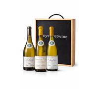 Pack Regalo Vinos Franceses Louis Latour - 3 Botellas Chardonnay Borgoña (Ardèche, Montagny 1er Cru, Chablis) con Estuche de Madera - Vino Blanco Premium Francia- MYSECRETWINE-