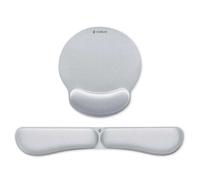 Subblim Reposamuñecas y Alfombrilla Ergo Memoryflex – Espuma de memoria – Plata