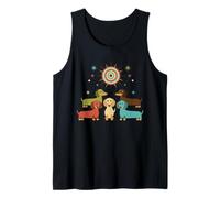 Pack Retro Dachshund Atomic Star, Perro Moderno de Mediados de Siglo Camiseta sin Mangas