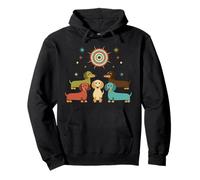 Pack Retro Dachshund Atomic Star, Perro Moderno de Mediados de Siglo Sudadera con Capucha