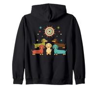 Pack Retro Dachshund Atomic Star, Perro Moderno de Mediados de Siglo Sudadera con Capucha