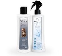 Pack Rutina Limpieza - Champú para Perro de Agua Español Marrón 300ml + Spray Desenredante e Hidratante para Perros sin Aclarado 300ml - Rutina Higiene Completa para Perro de Agua - MD10 Collection