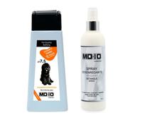 Pack Rutina Limpieza - Champú para Perro de Agua Español Negro 300ml + Spray Desenredante e Hidratante para Perros sin Aclarado 250ml - Rutina Higiene Completa para Perro de Agua - MD10 Collection