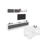 Pack salón con mesa de centro arlet plus v2 blanco artik (blanco mate) - óxido 200 x 43 x 41 cm