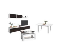 Pack salón con mesa de centro y mesa de comedor arlet max blanco artik (blanco mate) - óxido 200 x 43 x 41 cm