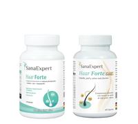 Pack SanaExpert Cabello Fuerte - Haar Forte + Haar Forte Gold Con Biotina, Zinc y Bambú | 120 + 60 Cápsulas | Fabricado en Alemania
