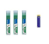 Pack/Set-Recambios para bolígrafos Pilot- Frixion-Repuestos Tinta BLS-FR7-Tinta Borrable-3 Sets de 3 Unidades + Goma de Borrar Frixion (Verde)