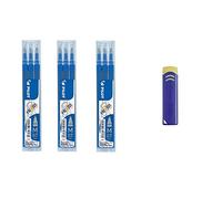 Pack/Set-Recambios para bolígrafos Pilot- Frixion-Repuestos Tinta BLS-FR7-Tinta Borrable-3 Sets de 3 Unidades + Goma de Borrar Frixion (Azul)