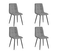 Miroytengo Pack 4 Sillas Comedor RAF, Sillas de Salón Tapizados Tela Gris 43x85x48 cm