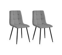 Miroytengo Pack 2 Sillas Comedor RAF, Sillas de Salón Tapizados Tela Gris 43x85x48 cm