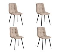 Miroytengo Pack 4 Sillas Comedor RAF, Sillas de Salón Tapizados Tela Marrón Claro 43x85x48 cm