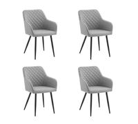 Miroytengo Pack 4 Sillas Comedor Rombo, Juego 4 Sillas Salón Tapizadas, Sillas Sala de Estar - Gris