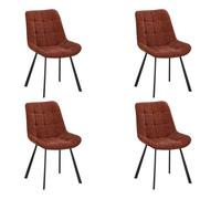 Pack sillas de comedor nami, sillas de salón, color marrón patas metal 53x86x63 cm 86 cm