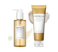 Pack SKIN1004 Madagascar Centella Double Cleansing Duo | Light Cleansing Oil 200 ml + Ampoule Foam 125 ml | Doble limpieza calmante que elimina maquillaje y limpia poros en profundidad