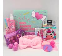 Pack Skincare Infantil. Set cuidado facial y corporal infantil "Girl Power Skincare" con 17 accesorios + Caja de Regalo. Skincare Infantil. Kit de cuidado de la piel infantil. Pack de belleza.