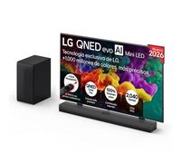 Pack Smart TV LG QNED evo MiniLED AI QNED85 65 pulgadas 4K 2026 + Barra de Sonido S70TY + Soporte - 65QNED85B6A.SET