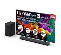 Pack Smart TV LG QNED evo MiniLED AI QNED85 86 pulgadas 4K 2026 + Barra de Sonido S70TR + Soporte - 86QNED85B6A.SET