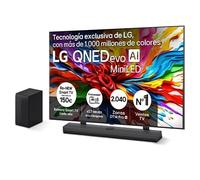 Pack Smart TV LG QNED evo MiniLED AI QNED93 65 pulgadas 4K 2025 + Barra de Sonido S70TR + Soporte, G - 65QNED93A6A.ESB