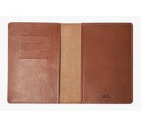 Pack & Smooch Funda de piel para pasaporte con protección RFID, 4 compartimentos, hecha a mano en Alemania, marrón claro, Reisepass + Karten, Minimalista