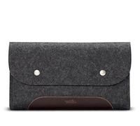 Pack & Smooch Funda para MacBook iPad Pro y Accesorios Bolsa para Cables 100% Fieltro de Lana y Cuero Curtido Vegetal Hecho a Mano en Alemania Antracita/Marrón Oscuro