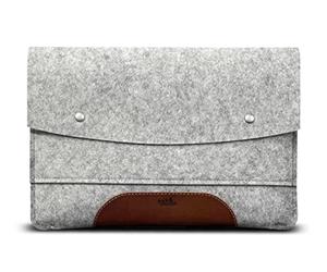 Pack & Smooch Funda tipo libro para iPad Pro de 11 pulgadas / Air de 11.9 pulgadas + teclado inteligente, 100% fieltro de lana, piel curtida vegetal (gris/marrón claro)