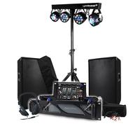 Pack Sono 1800 W BM Bmsonic Ampli 1000 W, par de altavoces pasivos 2 x 400 W, mesa mezcladora, pórtico con 4 luces Xperformer