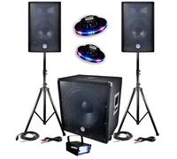 Pack sono 2400 W bms-1812 Sub 46 cm 2 altavoces 30 cm + Cable + Mini ledstrobe lytor + 2 Efectos OVNI UFO