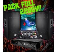 Pack Sono amplificador 1000 W + altavoces 2 x 600 W + mesa de mezclas + memoria USB 32 G