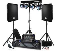 Pack Sono BM Bmsonic Ampli 1000 W, par de altavoces pasivos 2 x 300 W, mesa mezcladora, pórtico con 4 luces Xperformer, patas