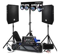 Pack Sono BM Bmsonic Ampli 1000 W, par de altavoces pasivos 2 x 400 W, mesa mezcladora, pórtico con 4 luces Xperformer, patas