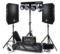Pack Sono BM Bmsonic Ampli 2000 W, par de altavoces pasivos 2 x 600 W, mesa mezcladora, pórtico con 4 luces Xperformer, patas