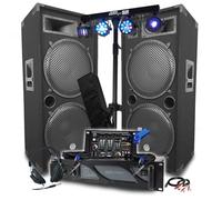 Pack Sono BM Bmsonic Ampli 3000 W, altavoces LSC215, 4 x 38 cm, 2 x 2000 W, mesa mixta, euphoria pórtico + 48 efectos luz + llave 32 G