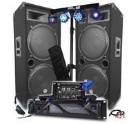 Pack Sono BM Bmsonic Ampli 4000 W, altavoces LSC215, 4 x 38 cm, 2 x 2000 W, mesa mixta, euphoria pórtico+48 efectos luz +llave 32 G