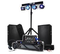 Pack Sono BM Bmsonic Amplificador 1000 W, par de altavoces 2 x 400 W, mesa mezcladora, pórtico + 48 efectos luces EUPHORIA