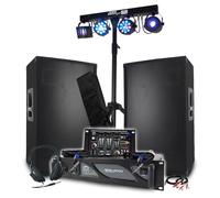 Pack Sono BM Bmsonic Amplificador 2000 W, altavoces pasivos 2 x 700 W, mesa mezcladora, euphoria pórtico + 48 efectos luz