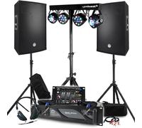 Pack Sono BM Bmsonic Amplificador 2000 W, altavoces pasivos 2 x 700 W, pies, mezclador, pórticos 8 luces Xperformer