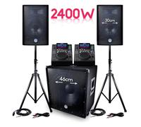 Pack sono bms-1812 2400 W Sub 46 cm - 2 altavoces 30 cm + Cable + doble unidad Gemini
