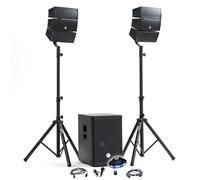 Pack Sono DJ 1000 W completo BM Bmsonic BMS-12-ARRAY-BT Altavoces Satélites SUB 31 cm USB/Bluetooth, soportes cables, juego de luces
