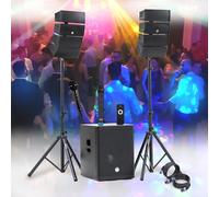 Pack Sono DJ 1200W BM Bmsonic 2 altavoces satélite ENORME SUB 38cm USB/Bluetooth, 2 MICROS, animación, boda, bautismo, noche