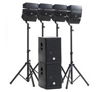 Pack Sono DJ 2000 W completo BM Bmsonic BMS-12-ARRAY-BT - 4 altavoces satélites, 2 x SUB 31 cm USB/Bluetooth, soportes para cables