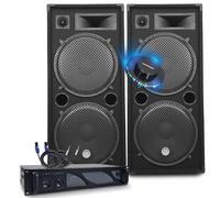 Pack Sono DJ BM Bmsonic Amplificador 3000W, Altavoces LSC215 2x2000W, Cables Speakon, Sonorization PRO Club BAR FETES LED