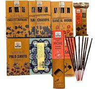 Pack Sorpresa de Inciensos Masala NAMASTE INDIA - 4 Fragancias (100g) - Varillas Organicas - Aromas Variados - Calidad Extra - Yoga, Meditación, Misa, Iglesia, Reiki, Aromaterapia + BOLSA ANTI HUMEDAD